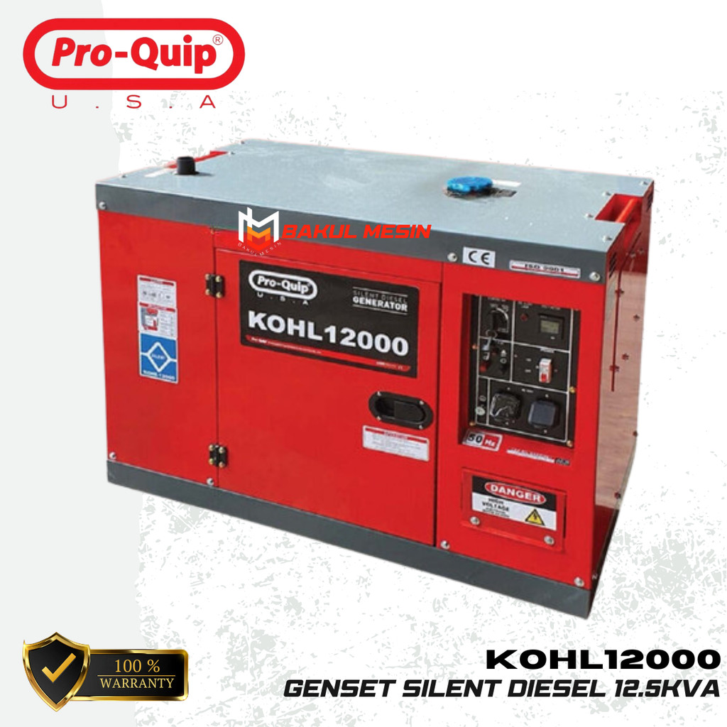PROQUIP KOHL12000 Genset Silent Diesel KOHL 12000 Generator 12.5 KVA