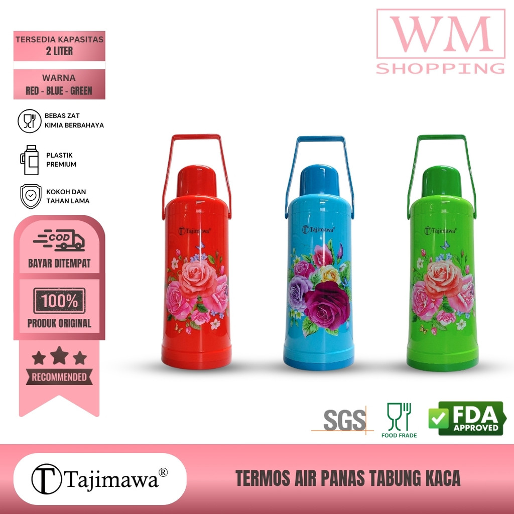 WMSHOPPING - ermos Air Panas 2 Liter Plastik Premium / Termos Kopi Tahan Panas Termos Anti Panas