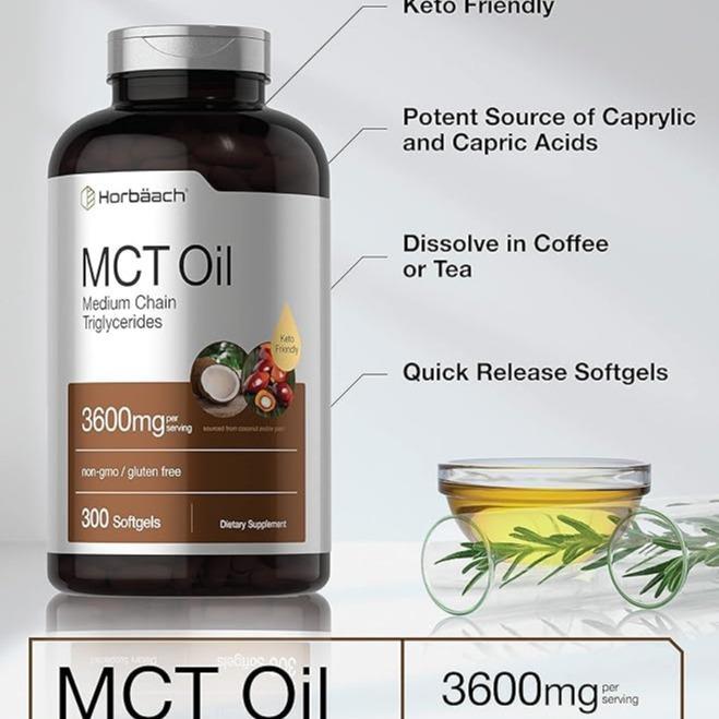 Horbäach Keto MCT Oil Capsules 3600mg 300 Softgels