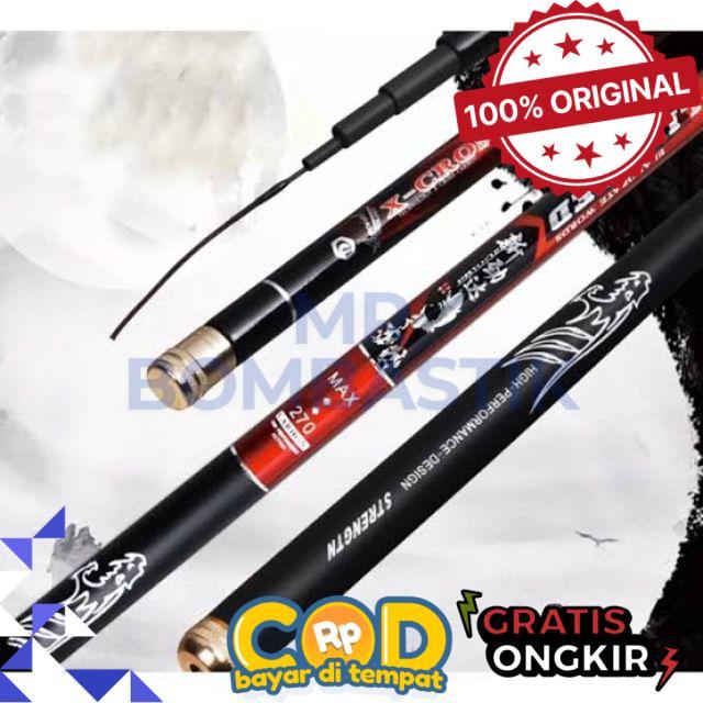 Joran Tegek kaku x cross limited & x cross super leader (bonus ujung solid+packing paralon) Tongkat 