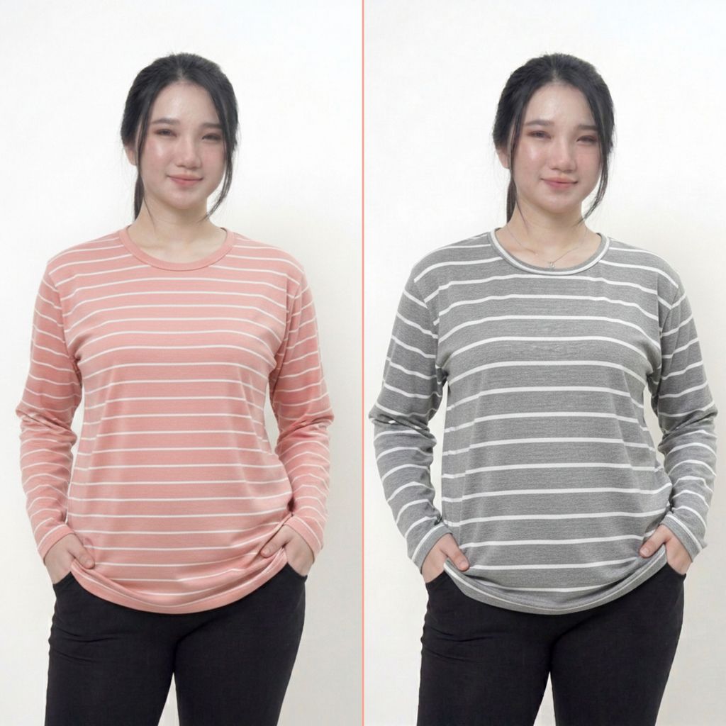 Kaos Salur Wanita Lengan Panjang | Kaos Lengan Panjang PROMO