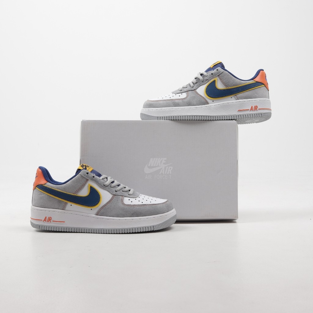 Sepatu   Air Force 1 Low White Cool Grey Navy Orange