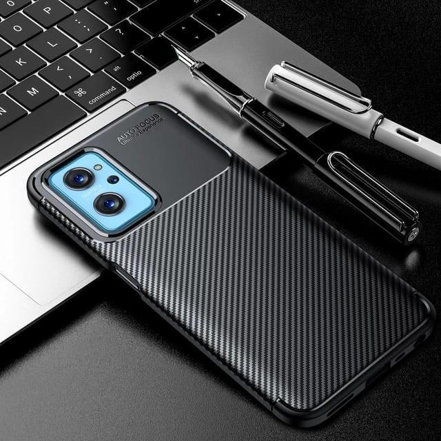 Case for OPPO A96 Rugged Armor Silicone Carbon Soft Casing