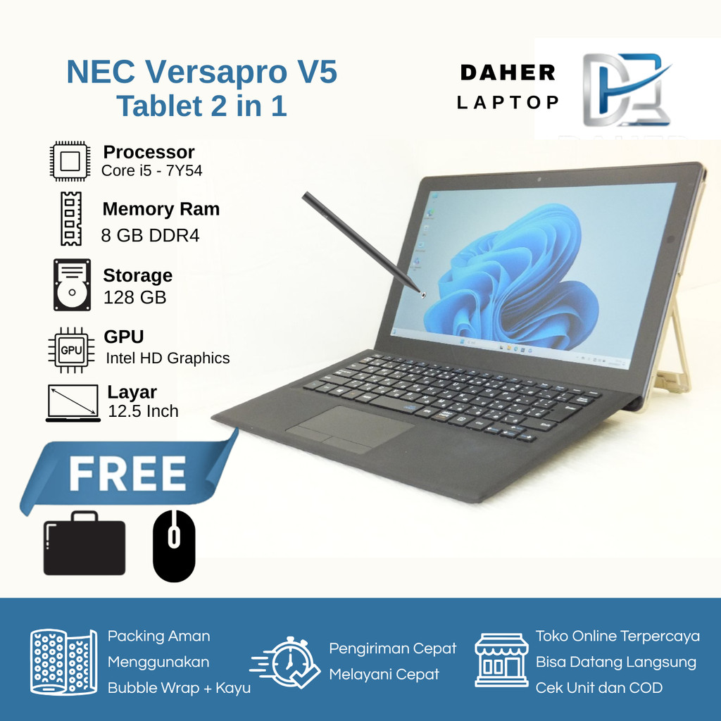 Laptop Nec Versapro VS 5 2 in 1 Core i5 gen 7 Ram 8 GB SSD 256 GB | Laptop Second Berkualitas Bergar