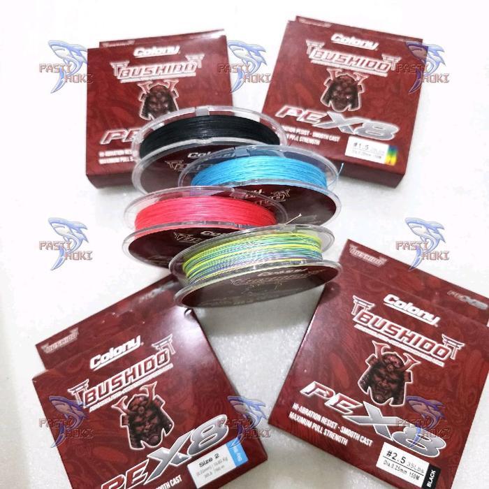 Promo Senar PE Colony Bushido x8 150m Single Pack Japan Quality / Senar PE Pancing Casting - Black, 