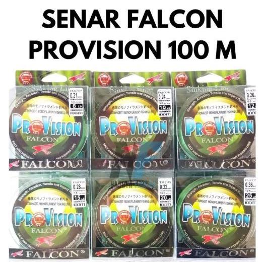Promo Senar Pancing Falcon Provision 100M, Kuat Anti Kriting, Soft, Warna Hijau Bening - HIJAU BENIN