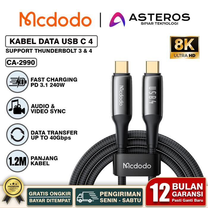 MCDODO Kabel Data iPhone 15 pro Max USB 4 240w Audio dan Video 40gbps - CA-2990 1.2M