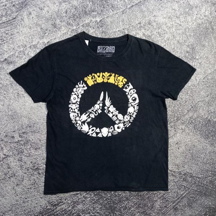 T shirt Kaos pria BLIZZARD hitam casual murah size L