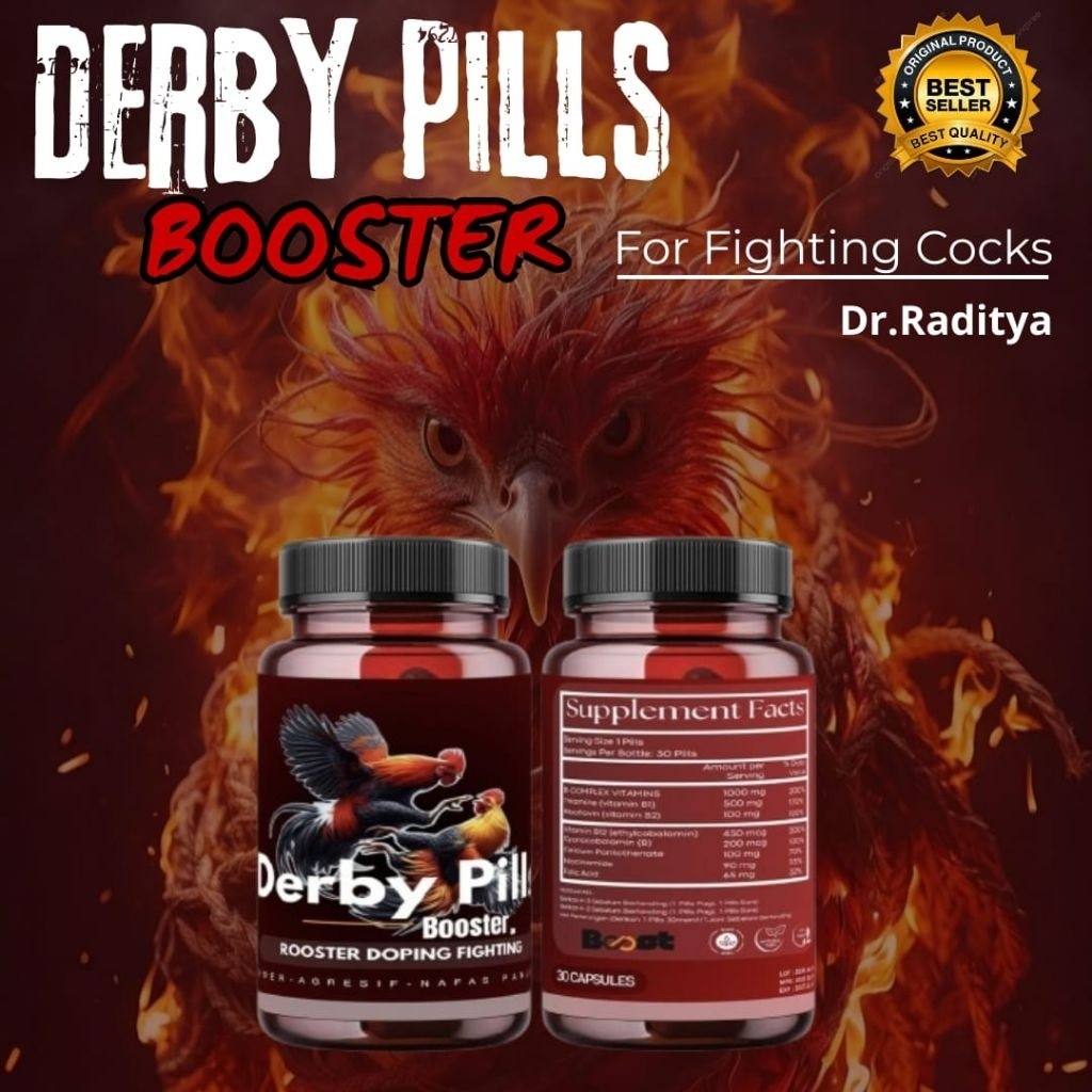 DERBY PILLS BOOSTER ORIGINAL DOPING SUPLEMEN VITAMIN AYAM TAJI ADUAN PETARUNG IMOPRT THAILAND GANAS