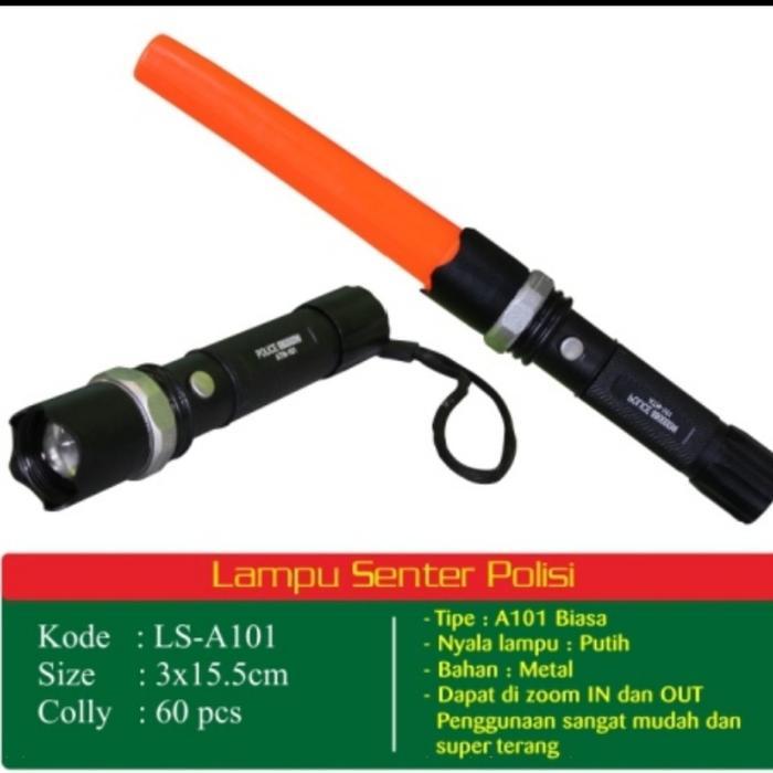 ATN Senter Polisi 30cm + Cone Copot / Senter Polantas / Baton / Senter Parkir A101