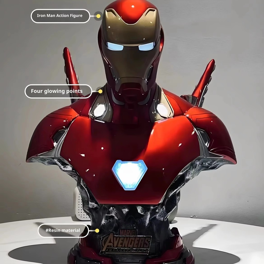 38cm/40cm Luminous Mk50 Iron Man Bust Resin Model Avengers League Chest Statue Sculpture Iron Man Fi
