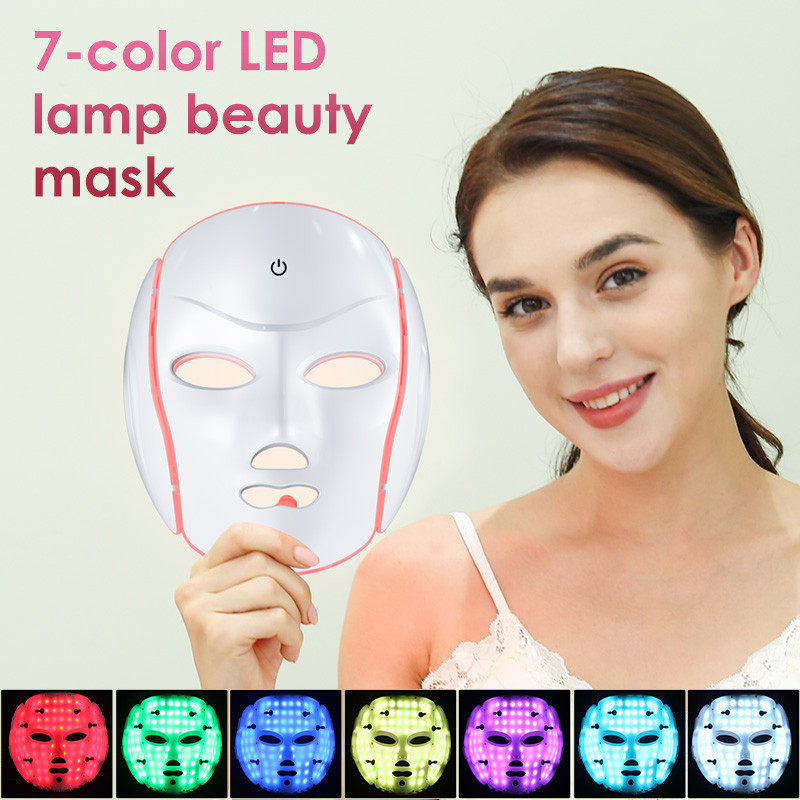 Mascarilla Facial LED con luz roja para cuello, máscara de terapia para estiramiento de la piel, ant