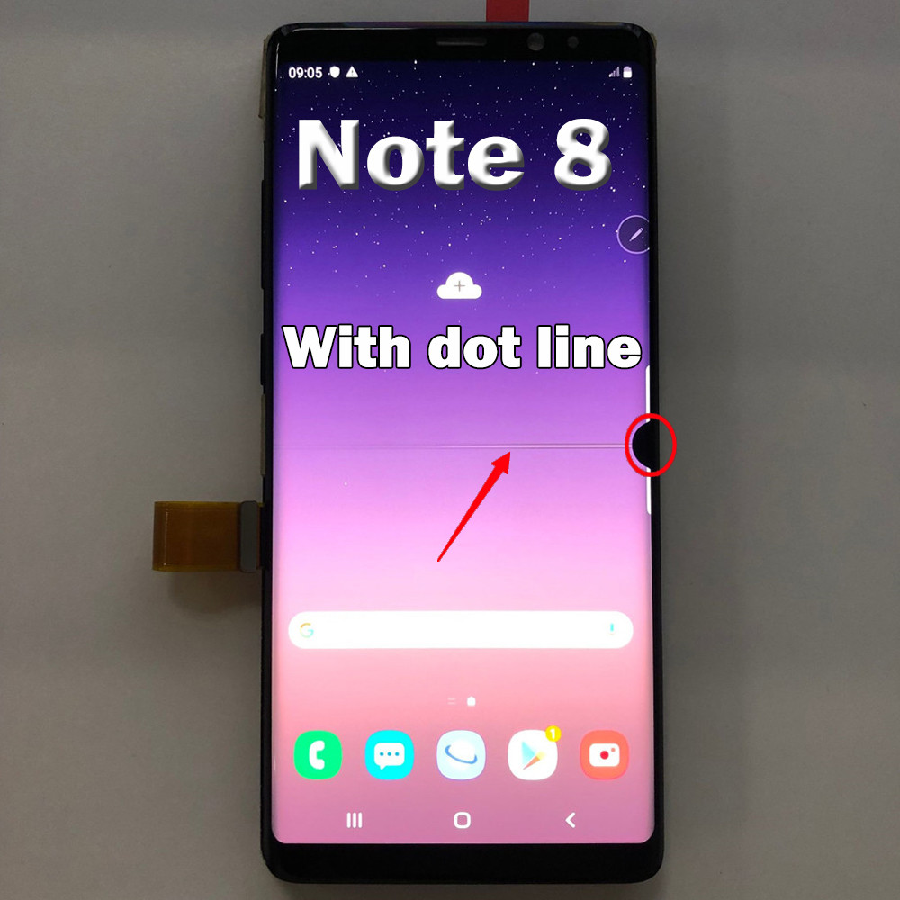 N8 burn dot line defect LCD splay Tou Screen gitizer For Samsung Note 8 N9500 N9500F N9500U LCD No F