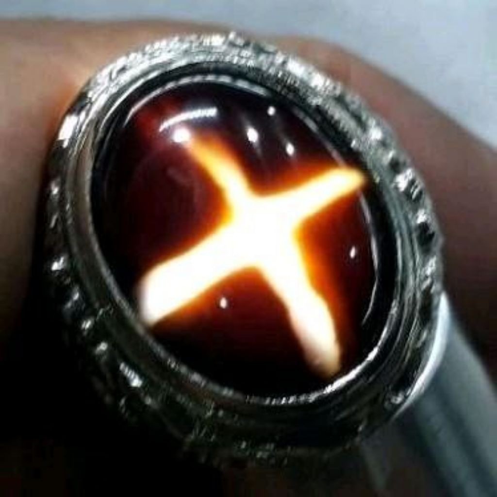 Yaman Wulung Tapak Jalak Tembus Senter Batu Asli 100% / Cincin Batu Akik Ring