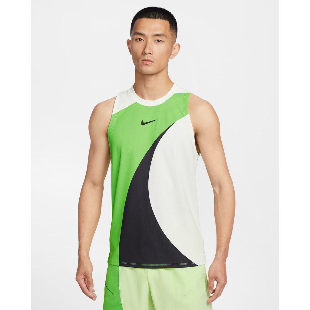 Nike Tennis Men NKCT Dri-Fit ADV Tank Top Slam Sail Mean Green Kaos Baju Tenis Pria (100% original)