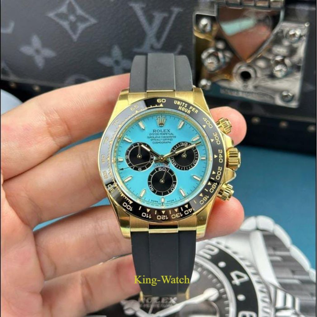 JAM TANGAN RLX COSMOGRAPH ICE BLUE DAYTON SWISS MATIC DM 40MM