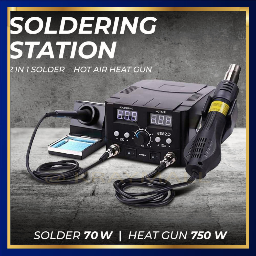 Soldering Station 2in1 Solder  Hot Air Heat Gun 750W - 8582D