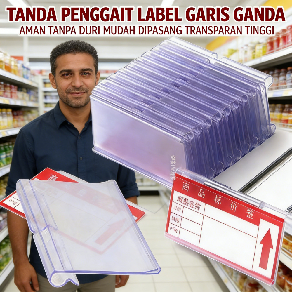 Tag Price Mika Minimarket 30PCS Holder PVC Plastik Label Price Tag Label