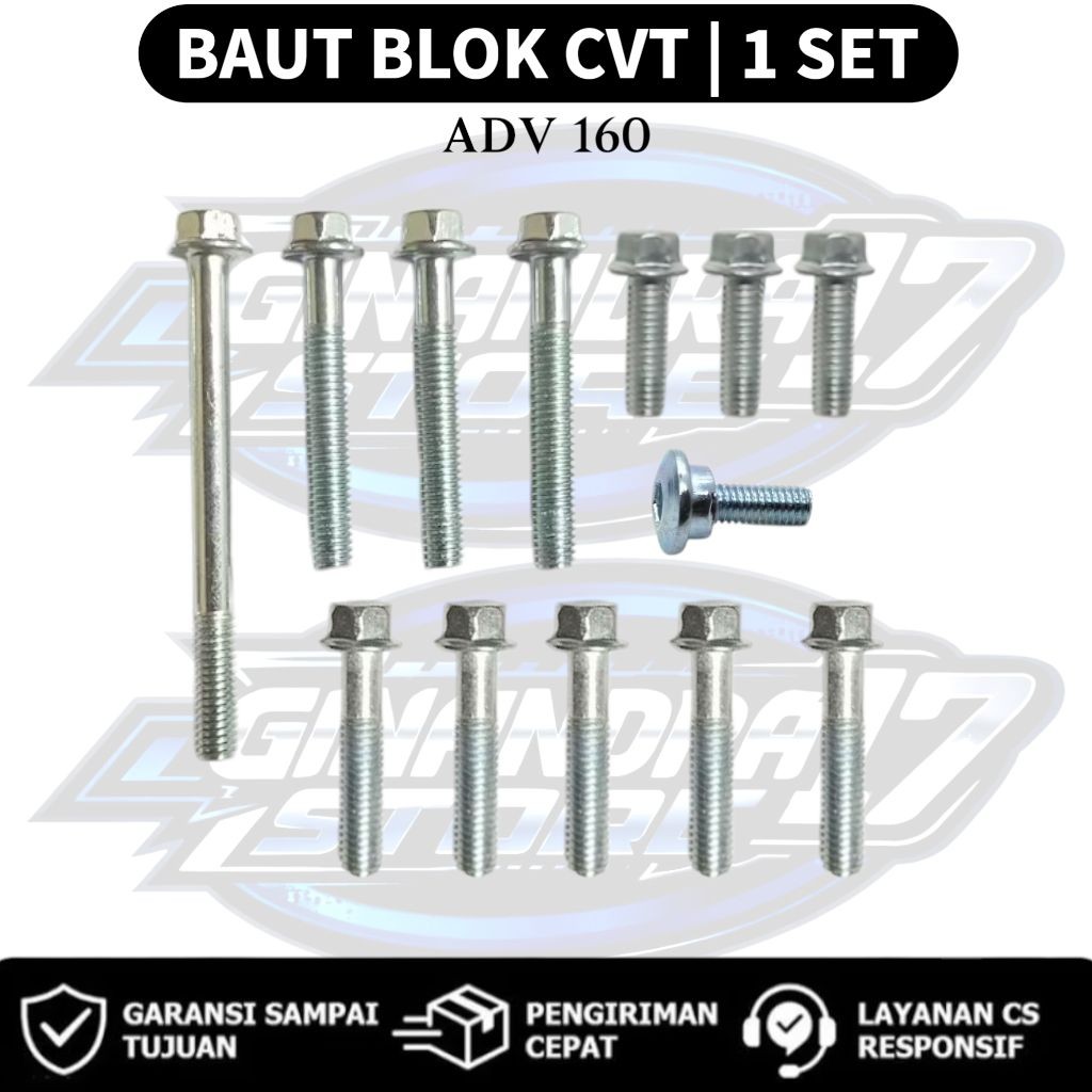 Baut Blok CVT 1 SET Honda ADV 160 / Baut CVT 1SET Motor ADV 160