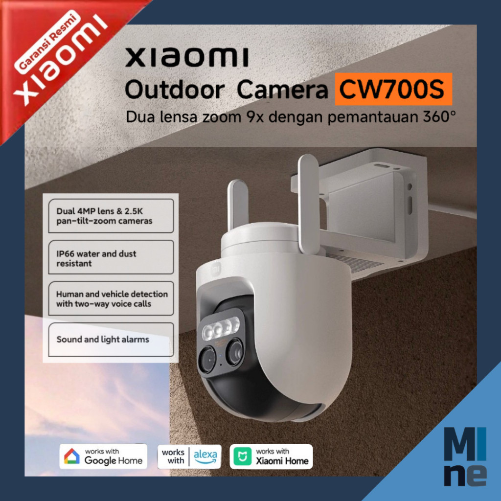 Xiaomi CW700S CCTV Smart Camera Outdoor Indoor With Sound and Light Alarm | 9x Dual-Lens Zoom | Dual