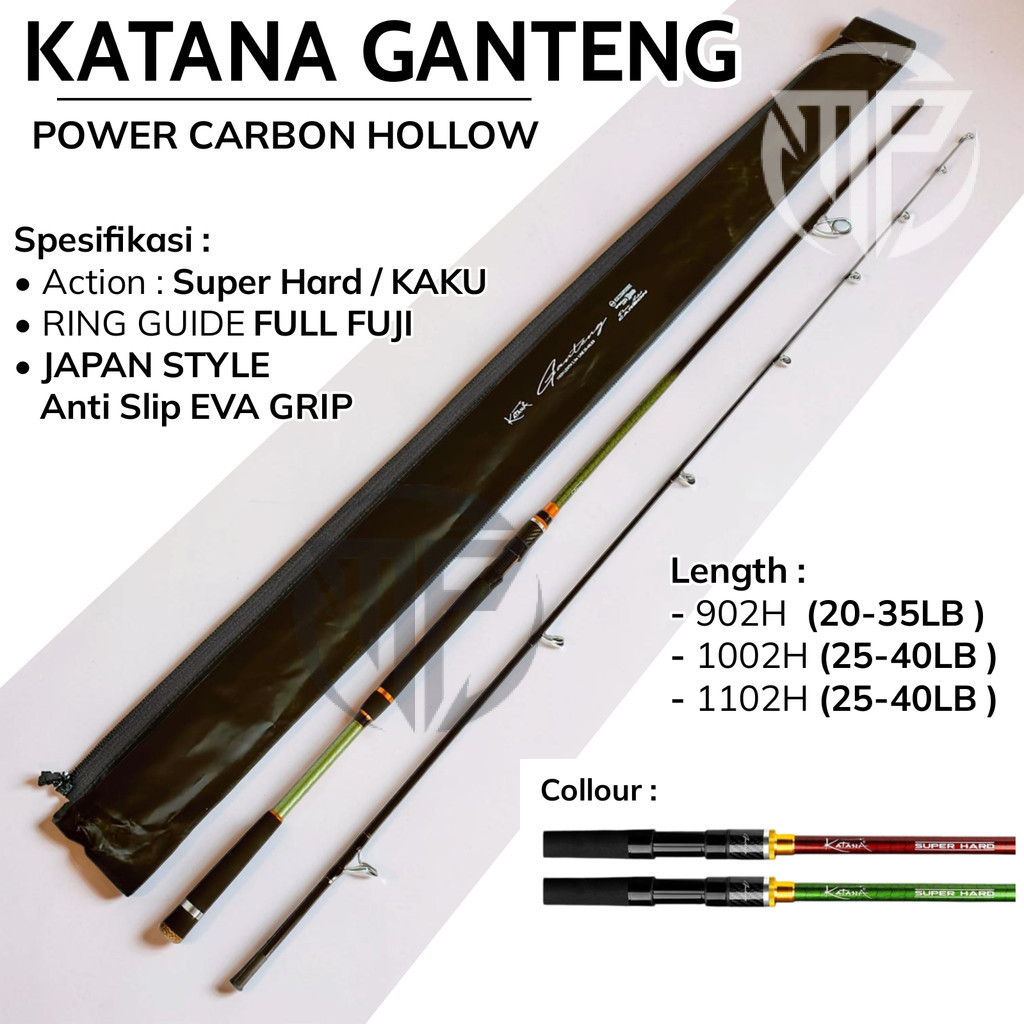 Joran Shorjig KATANA GANTENG 902H 1002H 1102H Joran Pancing Carbon Hollow Ring Full FUJI Super Hard