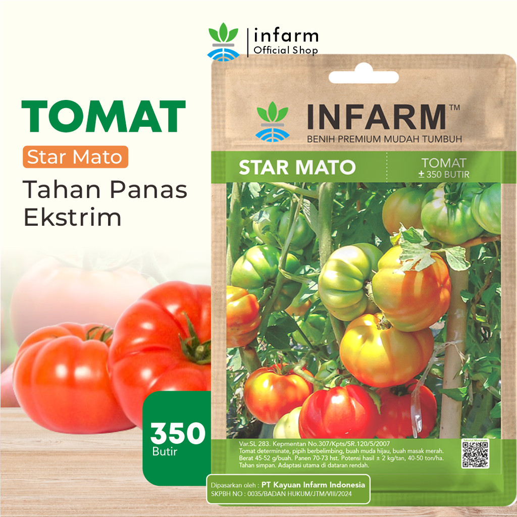 INFARM - Benih Buah Tomat Mawar Super, Bibit Buah Tomat Mawar Premium Biji Buah Tomat Berkualitas Be
