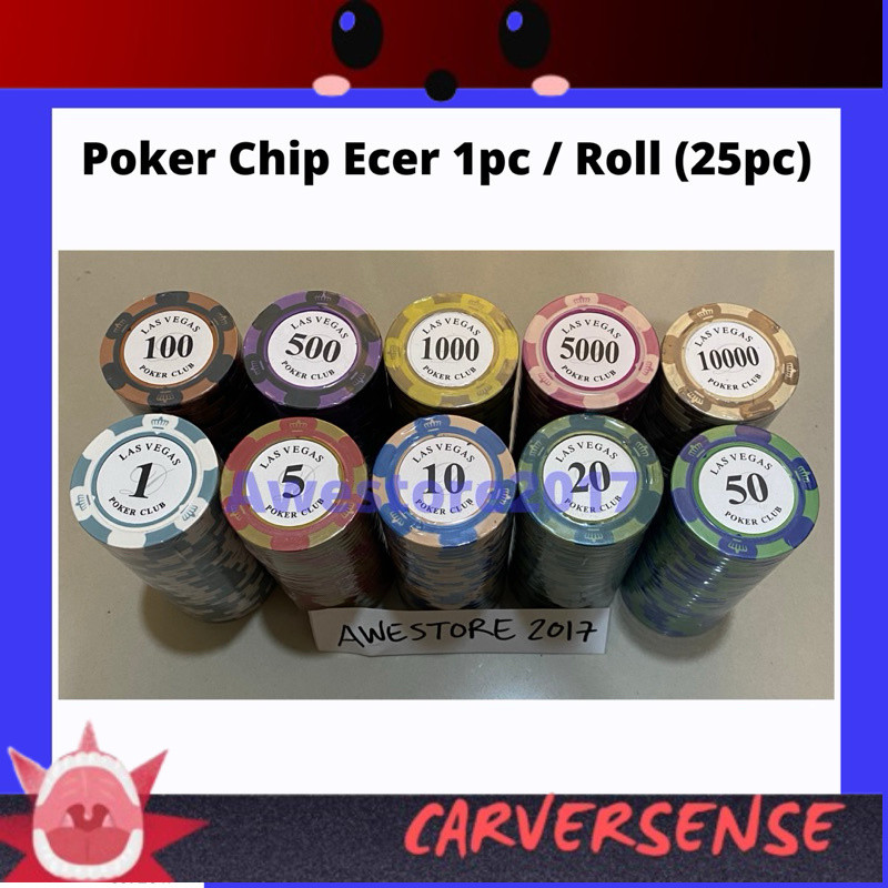 READY NEW Poker Chip Ecer 1 Pc Blackjack Baccarat Casino Coin Koin Set Board Game Card Play High Qua