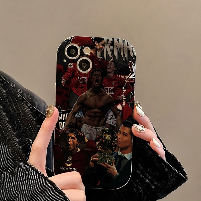 Casing iPhone Redmi Tema Gambar Cristiano Ronaldo Untuk iPhone 16 15 14 13 12 11 Mini Pro E MAX Untu