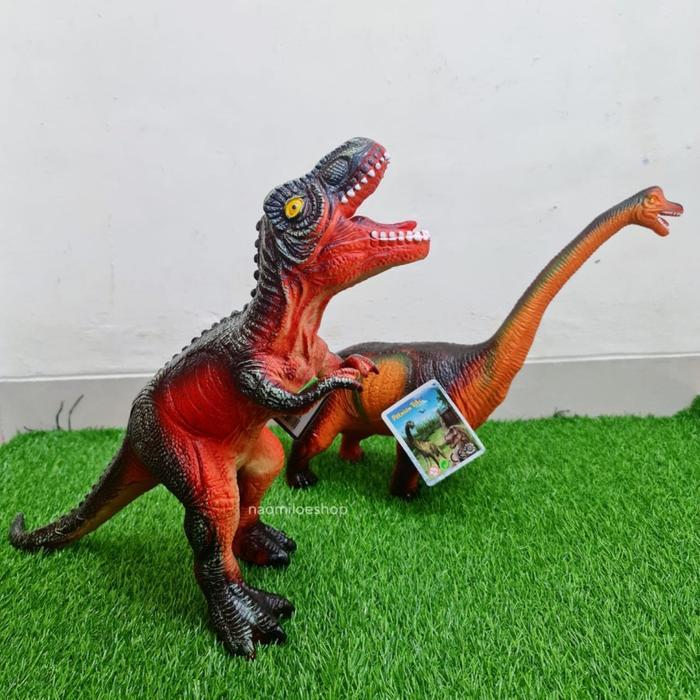 DINOSAURUS KARET JUMBO Mainan boneka karet dino BESARR ada suara - Dinosaurus 60cm
