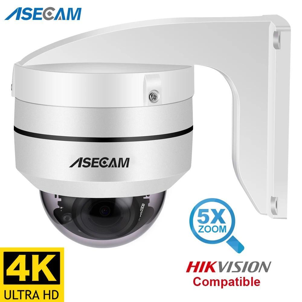 Hikvision Compatible 8MP 4K PTZ IP Camera Outdoor Dome Onvif PoE 5X Optical Zoom CCTV Auo AI Auto Tr