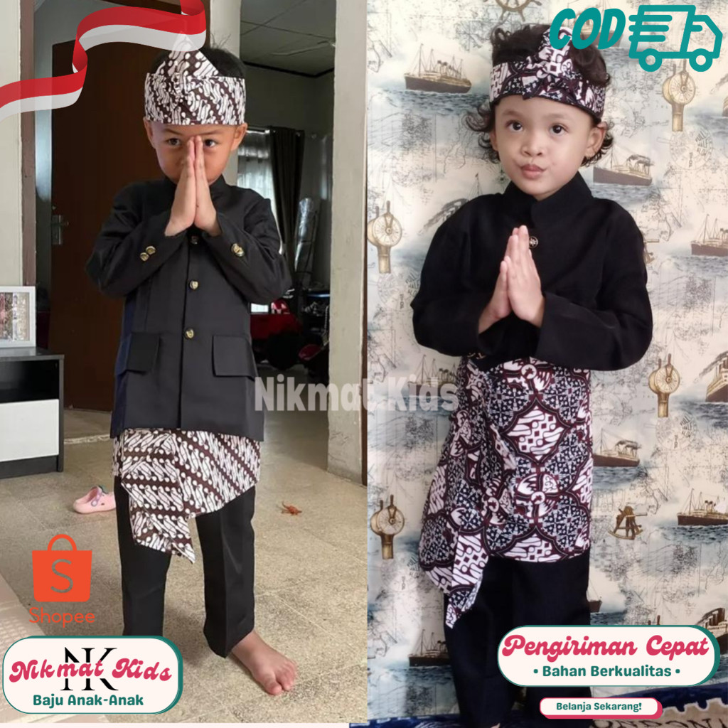 RAF Baju adat sunda anak laki laki pakaian sunda anak setelan adat sunda beskap sunda pangsi jawa ba