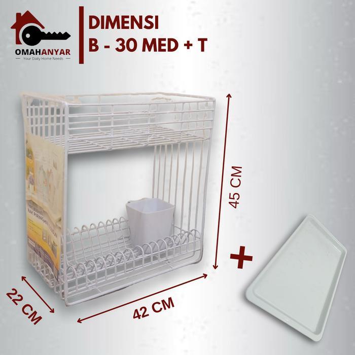 Rak Piring Gelas Mini 2 Susun Tatakan B 30 ME MED MED+T Modelline Anti Karat Tulip - B-30MED+T