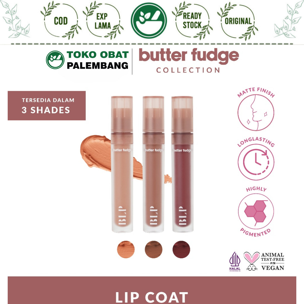 BLP BUTTER FUDGE COLLECTION LIP COAT 5GR LIP CREAM BLP BEAUTY LIPSTIK CAIR MATTE LIPSTICK CREAMY BLP