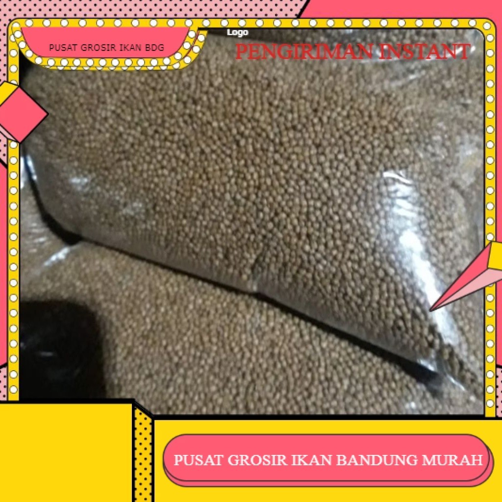 pakan ikan lele , nila , patin ,bawal untuk ikan ukuran kecil  uk 1 mm 500 gram INSTANT