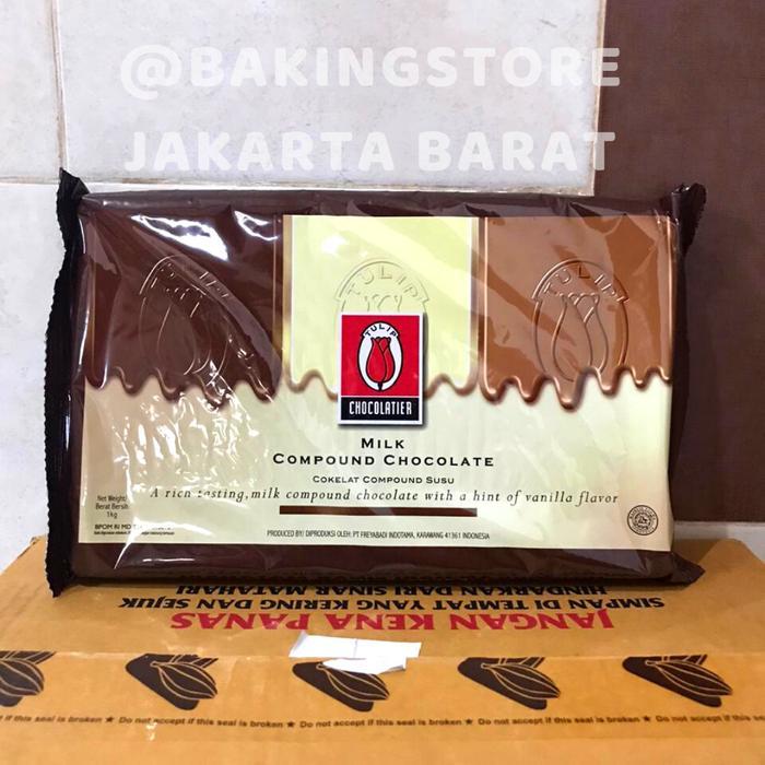 Tulip Coklat Compound Milk (1 Kg) - Cokelat Batang Milk Murah 1KG - MILK