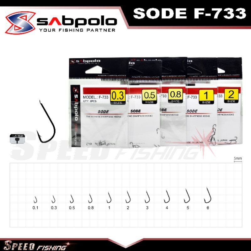 Arsya Galeri Fishing Hook Mata Kail Pancing Sabpolo Sode F-733 Non Lubang