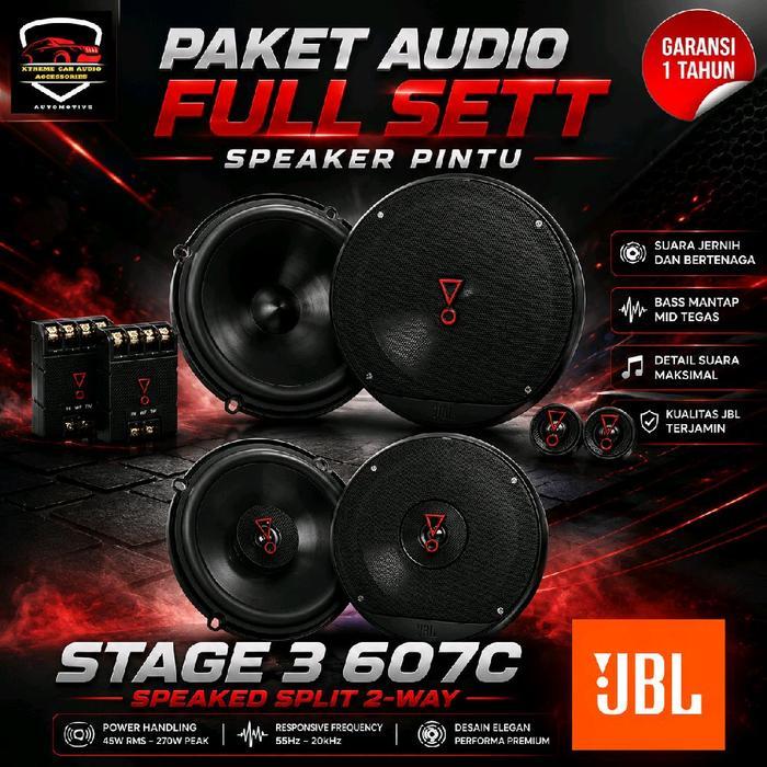 JBL Paket Audio Mobil STAGE3 Full Set Speaker Pintu Mobil Split Coaxial 607C & 627 - GARANSI RESMI 1