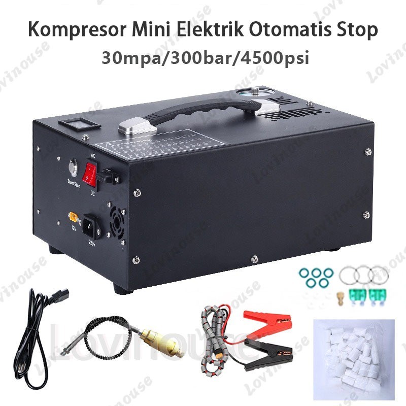 Kompresor Mini Portable Otomatis 12v & 220v Auto Stop 4500psi 30Mpa Kompresor Pcp Elektrik
