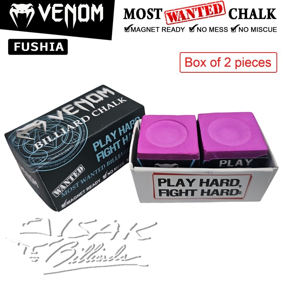 Venom Chalk Fushia - Ready Billiard Chalks Kapur Biliar