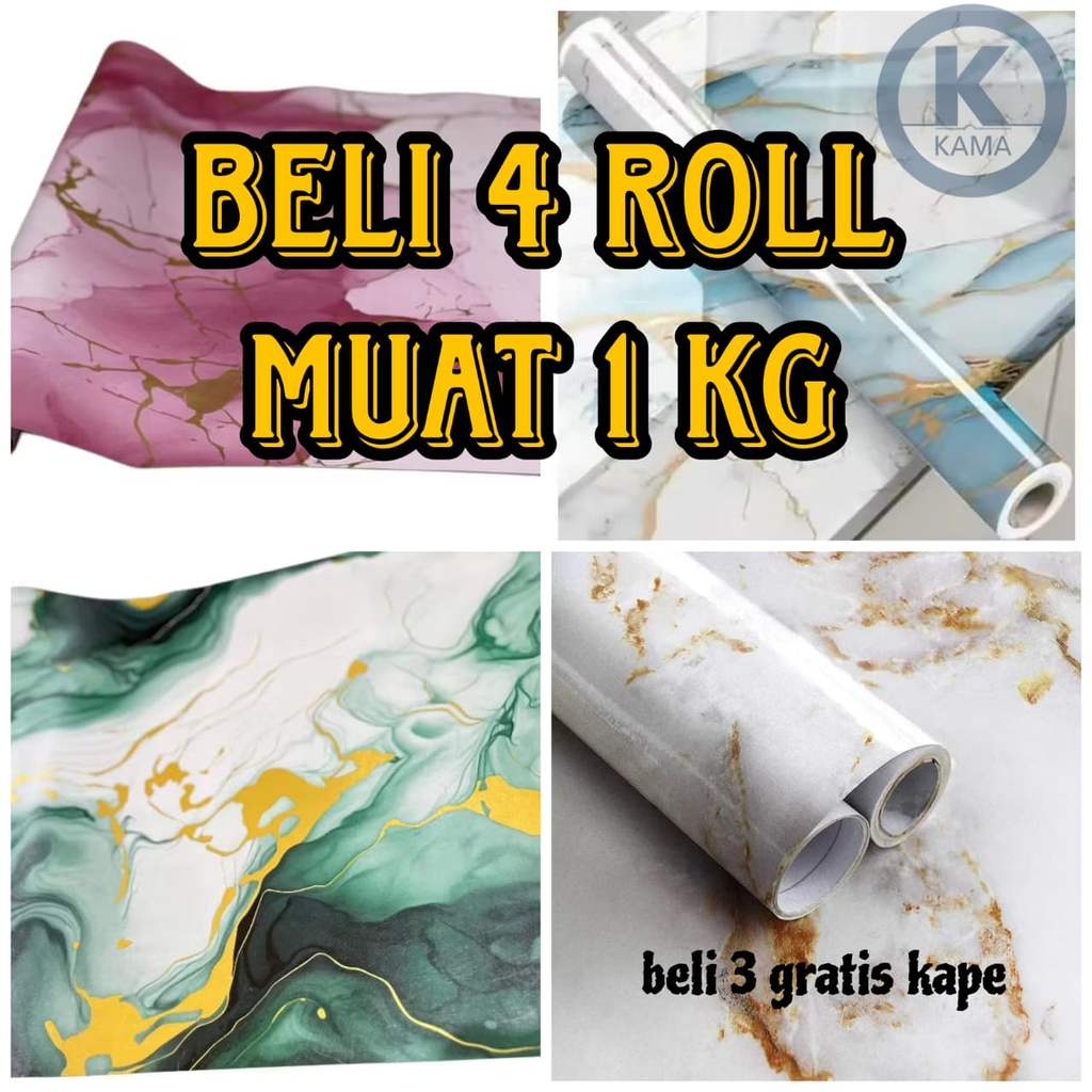 Wallpaper Dinding Motif Marmer Aeshtetic Bahan PVC Berkualitas Anti Air