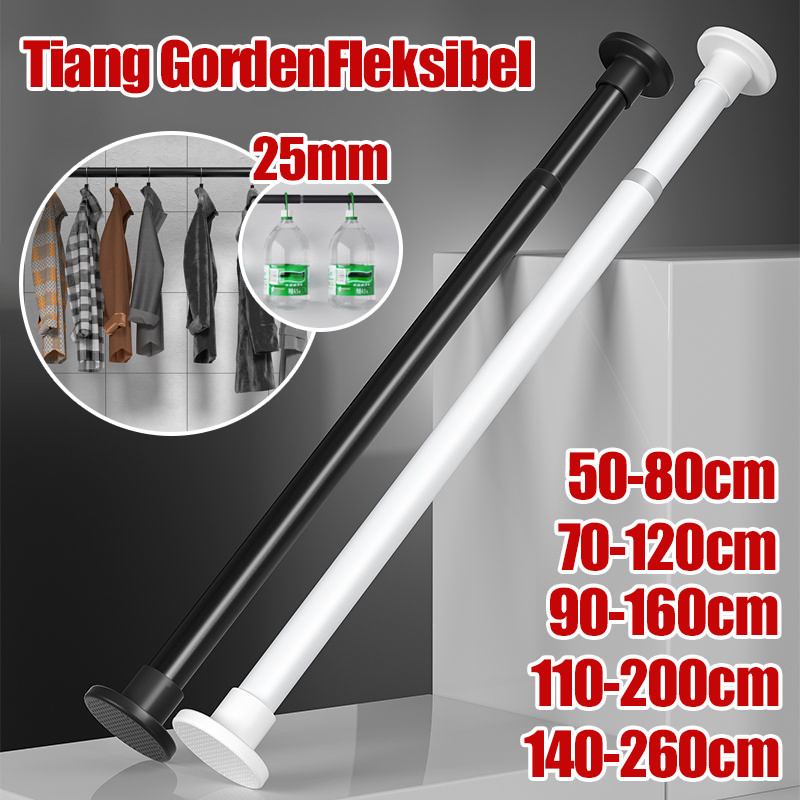 Bracket Tiang Gorden Fleksibel Gorden Kolong Dapur Gantungan Tiang Gorden Hook Tempel Bracket Tiang 