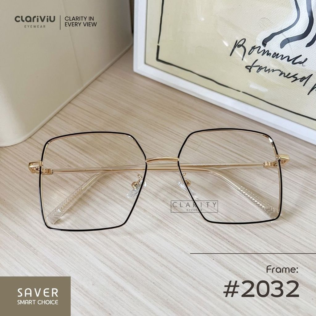 #2032 FRAME KACAMATA PRIA WANITA METAL MINUS ANTI RADIASI LEBAR BESAR BESI PHOTOCROMIC BLUERAY BLUEC