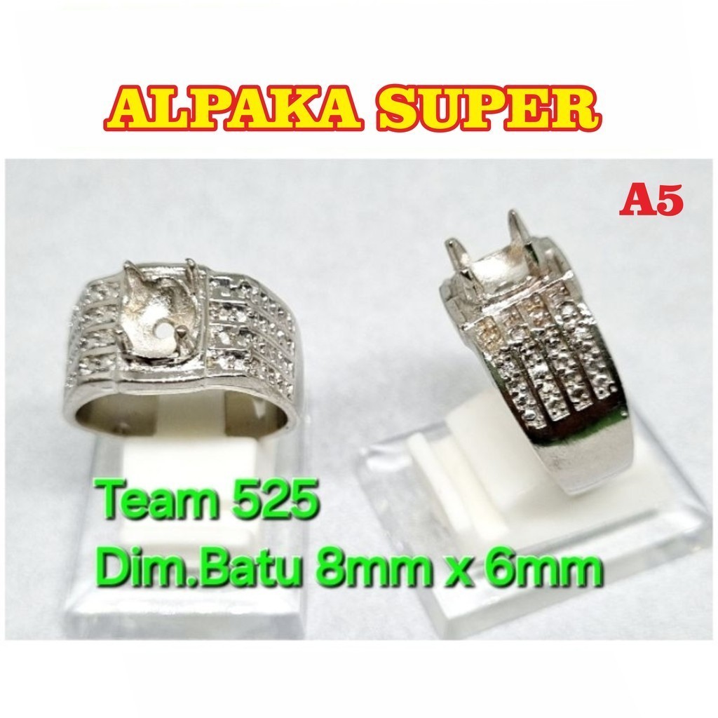 Ring emban alpaka super gigi cakar dim mini kecil 8x6 simple pengikat ring cincin batu akik eceran k