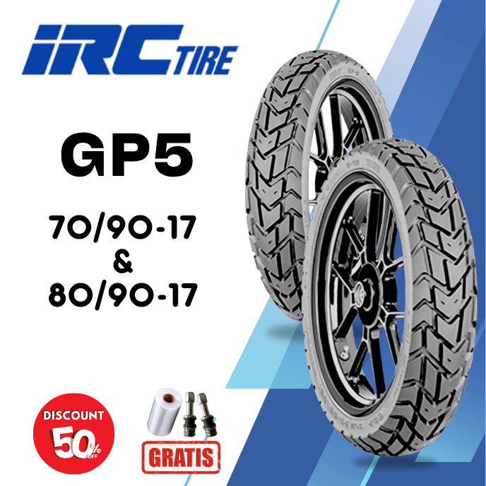 SEPASANG Ban Motor IRC GP5 70/90 & 80/90 RING 17 Tubeless
