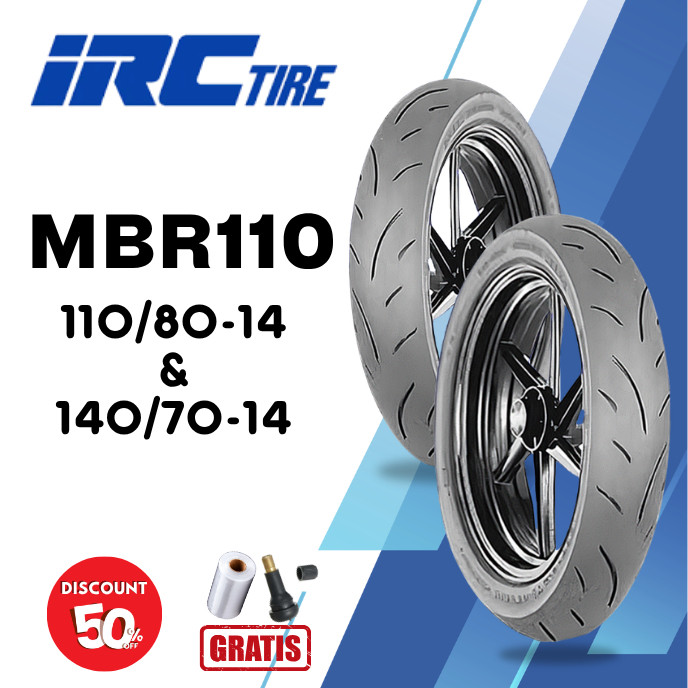 SEPASANG Ban Motor IRC MBR-110 110/80 & 140/70 RING 14 Tubeless