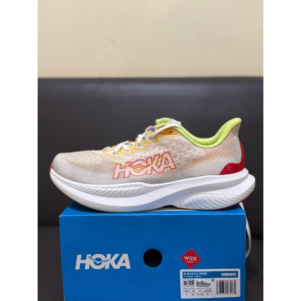 Sepatu hoka mach 6 WIDE ori (42 2/3) sport/running