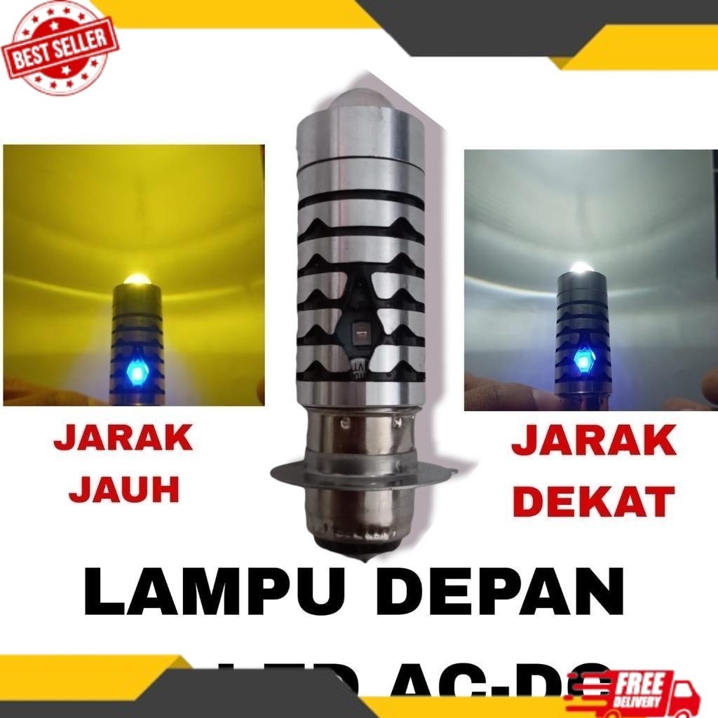 Bohlam Lampu Depan Led Tembak Laser H6 Super Terang Ac-Dc High White & Low Yellow PALING DICARI !!!