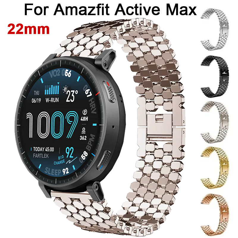22mm Metal Strap For Amazfit Active Max Wristband Bracelet For Amazfit GTR 4 3 2/T-Rex 3 Pro 48mm/GT