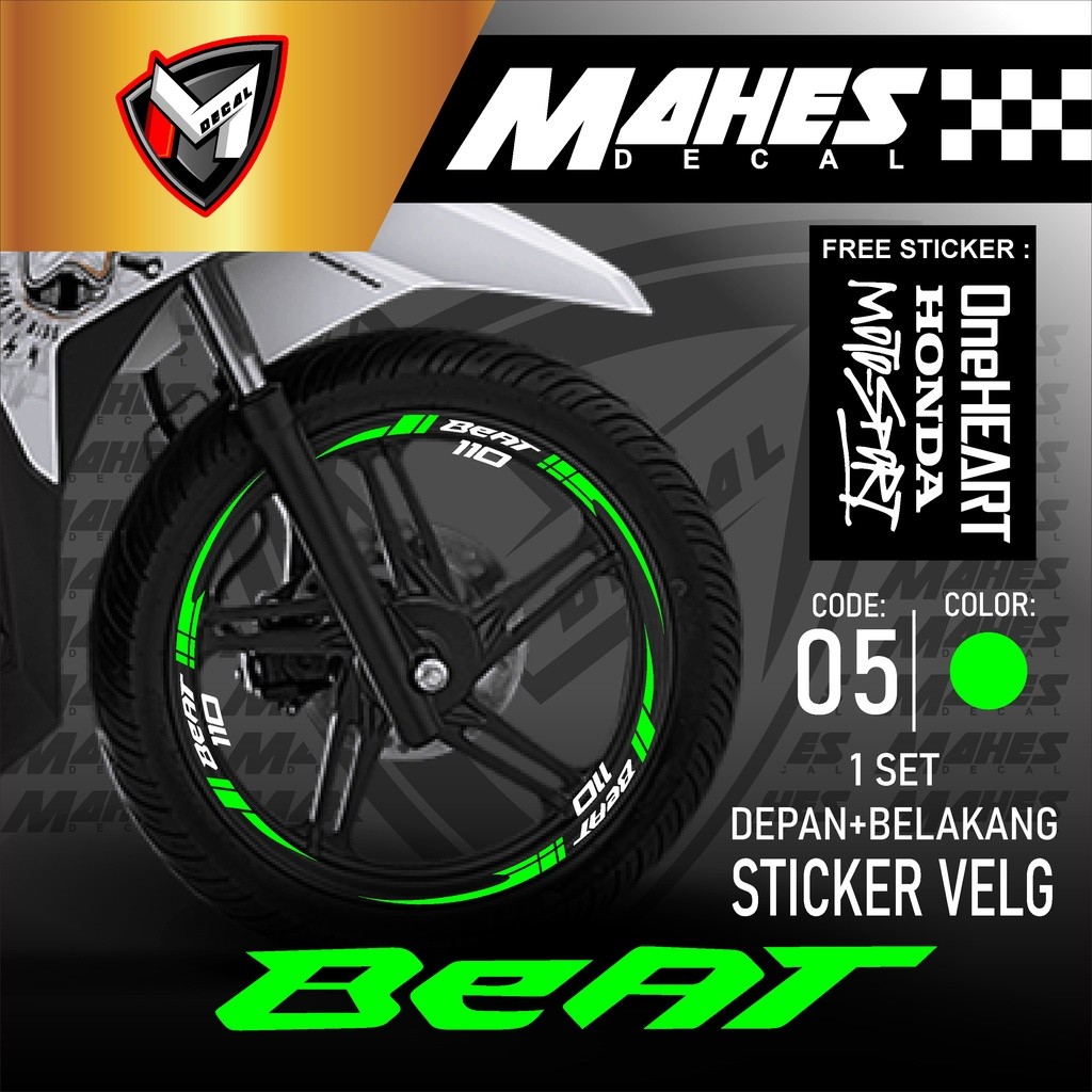 Mahes Decal - Aksesoris Stiker Cutting Sticker List Velg Motor Honda Beat Karbu Fi Esp Street Deluxe