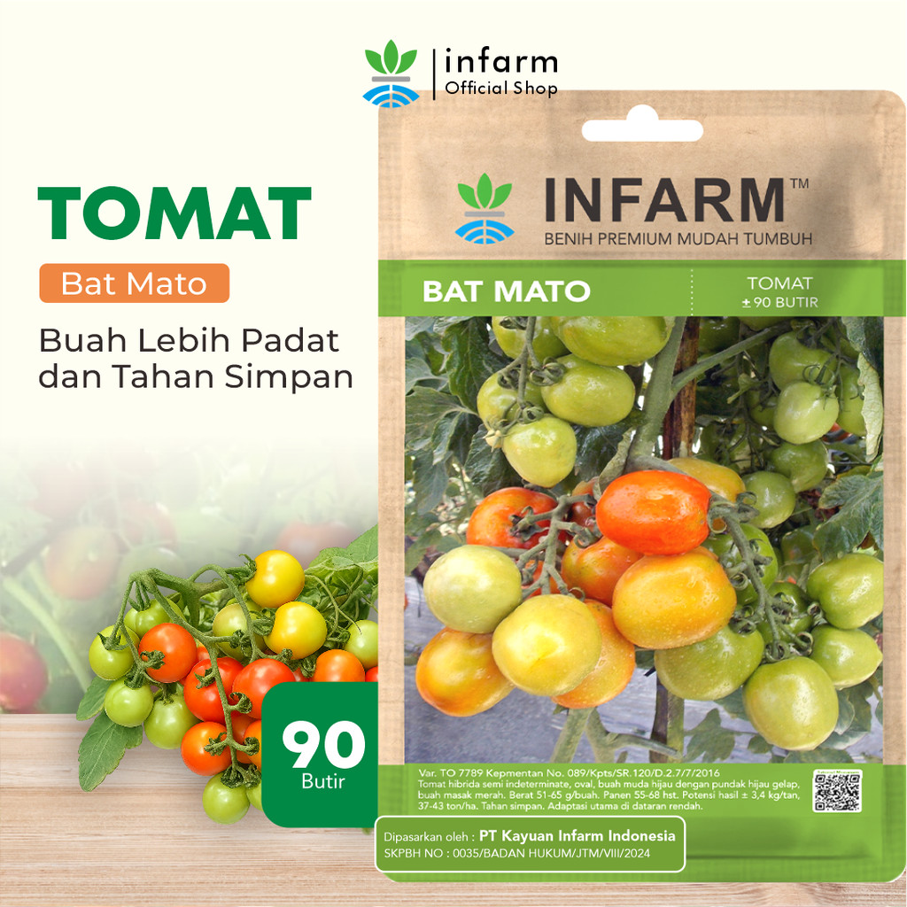 INFARM - Benih Tomat Batmato Unggul, Bibit Sayuran Buah Tomat Hibrida Bibit Tomat Super Premium